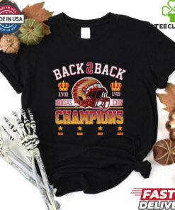 Official Kansas City Chiefs Back 2 Back Champions 1970 2020 2023 2024 NFL t shirt