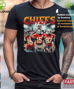 Official Kansas City Chiefs Halloween Horror Movie Patrick Mahomes Travis Kelce And Khalen Saunders Shirt 2 Official Kansas City Chiefs Halloween Horror Movie Patrick Mahomes Travis Kelce And Khalen Saunders Shirt