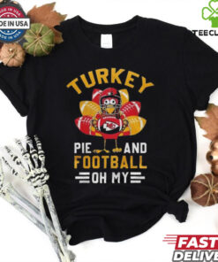 Official Kansas City Chiefs Happy Thanksgiving Turkey Pie And Football Oh My Shirt