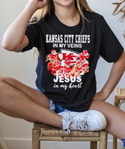 Official Kansas City Chiefs In My Veins Jesus In My Hear Shirt