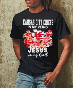 Official Kansas City Chiefs In My Veins Jesus In My Hear Shirt