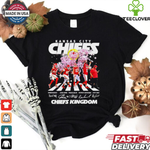 Official Kansas City Chiefs Kingdom Abbey Road peach blossom signature shirt