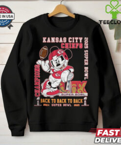 Official Kansas City Chiefs NFL 2024 2025 Super Bowl Champions Back To Back To Back Mickey Mouse Shirt