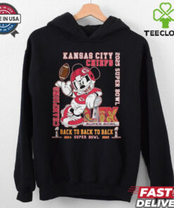 Official Kansas City Chiefs NFL 2024 2025 Super Bowl Champions Back To Back To Back Mickey Mouse Shirt