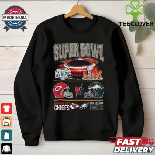 Official Kansas City Chiefs Philadelphia Eagles Super Bowl 59 2025 Shirt