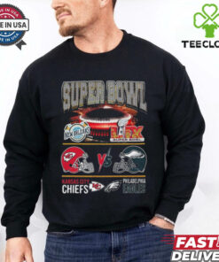 Official Kansas City Chiefs Philadelphia Eagles Super Bowl 59 2025 Shirt