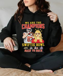 Official Kansas City Chiefs We Are The Champions Kelce Swiftie Bowl Back To Back Shirt