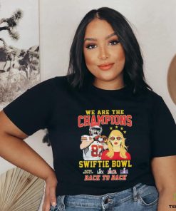 Official Kansas City Chiefs We Are The Champions Kelce Swiftie Bowl Back To Back Shirt