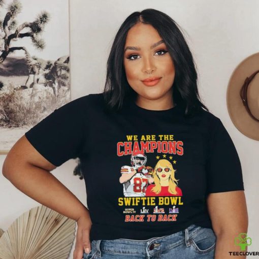 Official Kansas City Chiefs We Are The Champions Kelce Swiftie Bowl Back To Back Shirt