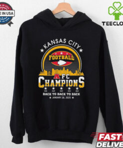 Official Kansas City Football 2024 2025 AFC Champions The American Football Champs Back To Back To Back Skyline Shirt