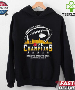 Official Kansas City Football 2024 2025 AFC Champions The American Football Champs Skyline Shirt