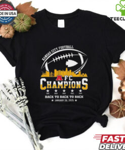 Official Kansas City Football 2024 2025 AFC Champions The American Football Champs Skyline Shirt
