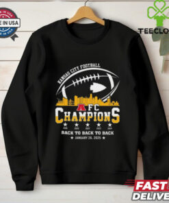 Official Kansas City Football 2024 2025 AFC Champions The American Football Champs Skyline Shirt