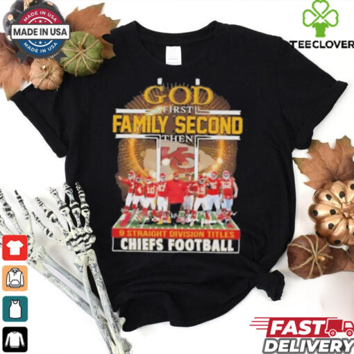 Official Kansas City God 1st Family 2nd The 9 Straight Division Titles Champs Shirts