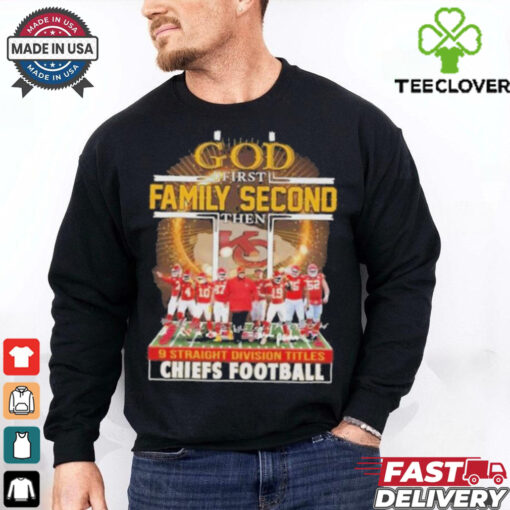 Official Kansas City God 1st Family 2nd The 9 Straight Division Titles Champs Shirts