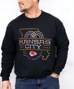 Official Kansas City est 1960 Chiefs football map shirt