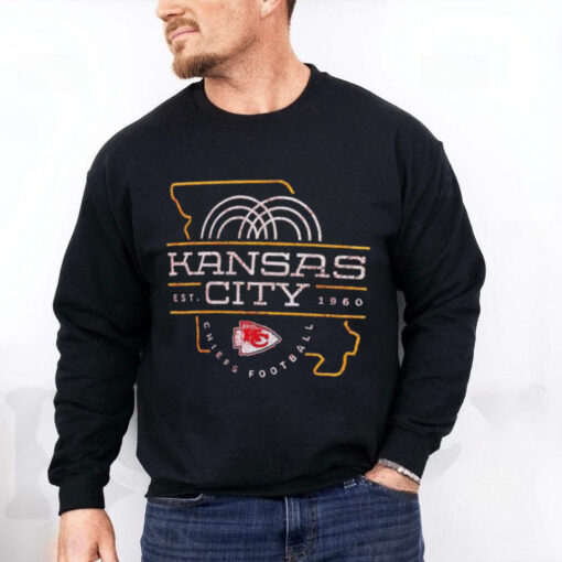 Official Kansas City est 1960 Chiefs football map shirt