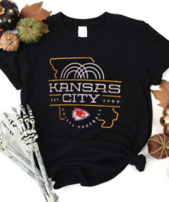 Official Kansas City est 1960 Chiefs football map shirt