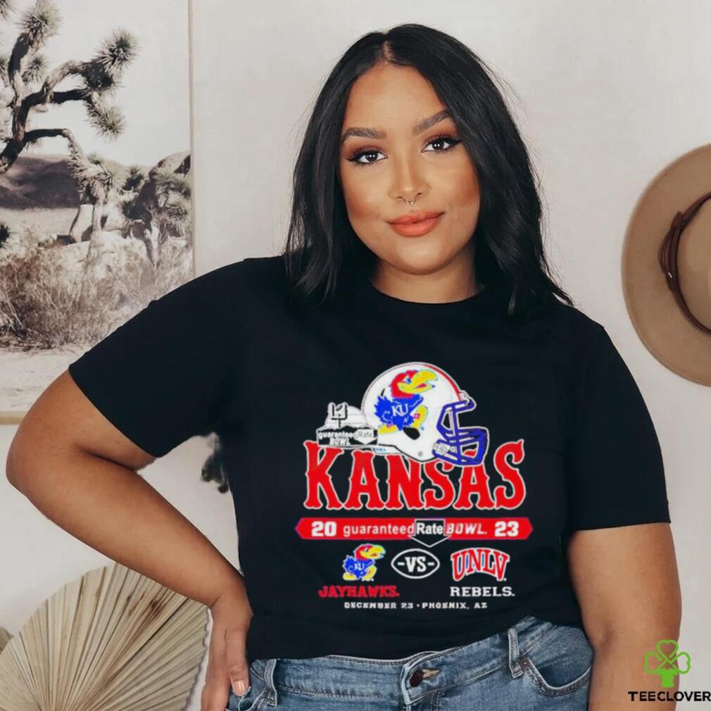 Official Kansas Jayhawks Vs Unlv Rebels Guaranteed Rate Bowl Dec 23 2023 T Shirt Official Kansas Jayhawks Vs Unlv Rebels Guaranteed Rate Bowl Dec 23 2023 T Shirt