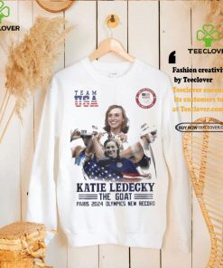 Official Katie Ledecky The Goat Paris 2024 Olympics New Record T Shirt