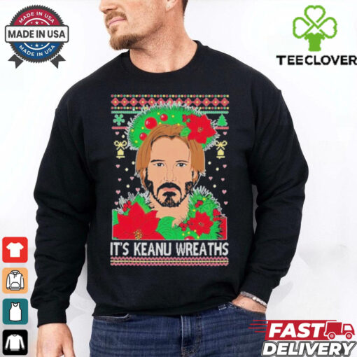 Official Keanu Wreaths Ugly Christmas T Shirt