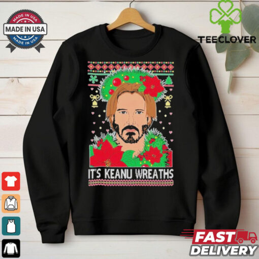 Official Keanu Wreaths Ugly Christmas T Shirt