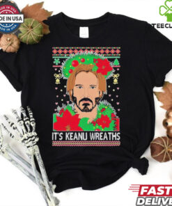Official Keanu Wreaths Ugly Christmas T Shirt