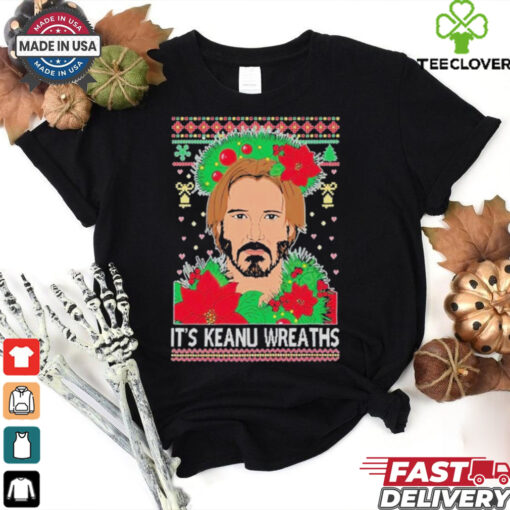 Official Keanu Wreaths Ugly Christmas T Shirt