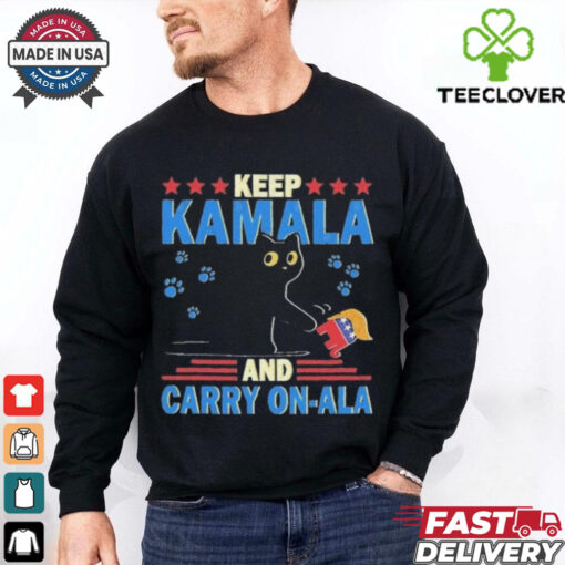 Official Keep Kamala And Carry On A La Cat T shirt