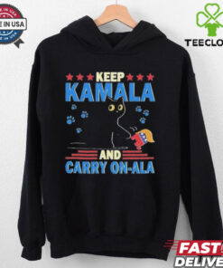 Official Keep Kamala And Carry On A La Cat T shirt 1 Official Keep Kamala And Carry On A La Cat T shirt