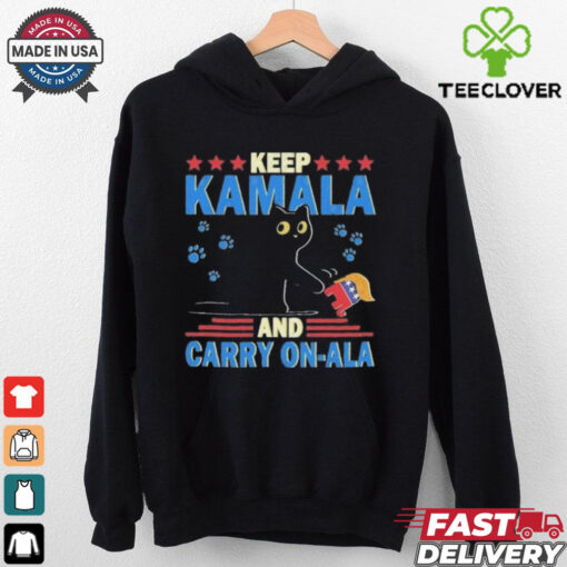 Official Keep Kamala And Carry On A La Cat T shirt