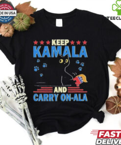 Official Keep Kamala And Carry On A La Cat T shirt 2 Official Keep Kamala And Carry On A La Cat T shirt