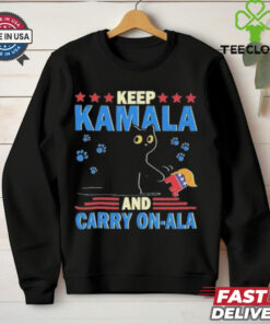 Official Keep Kamala And Carry On A La Cat T shirt 3 Official Keep Kamala And Carry On A La Cat T shirt