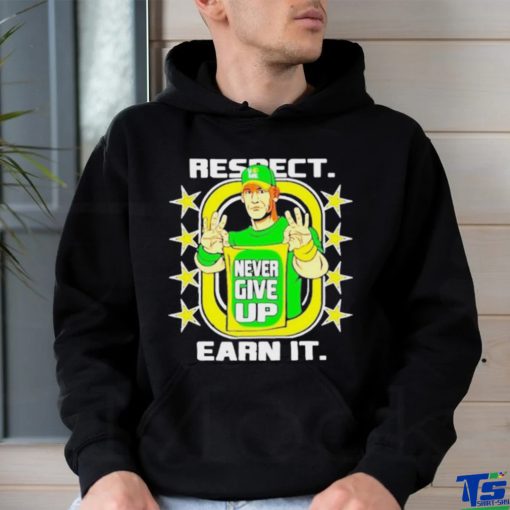 Official Kelly green john cena earn the day respect never give up earn it T shirt
