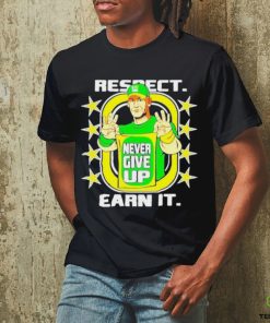 Official Kelly green john cena earn the day respect never give up earn it T shirt