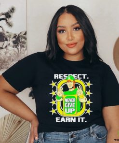 Official Kelly green john cena earn the day respect never give up earn it T shirt