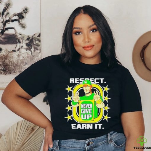 Official Kelly green john cena earn the day respect never give up earn it T shirt