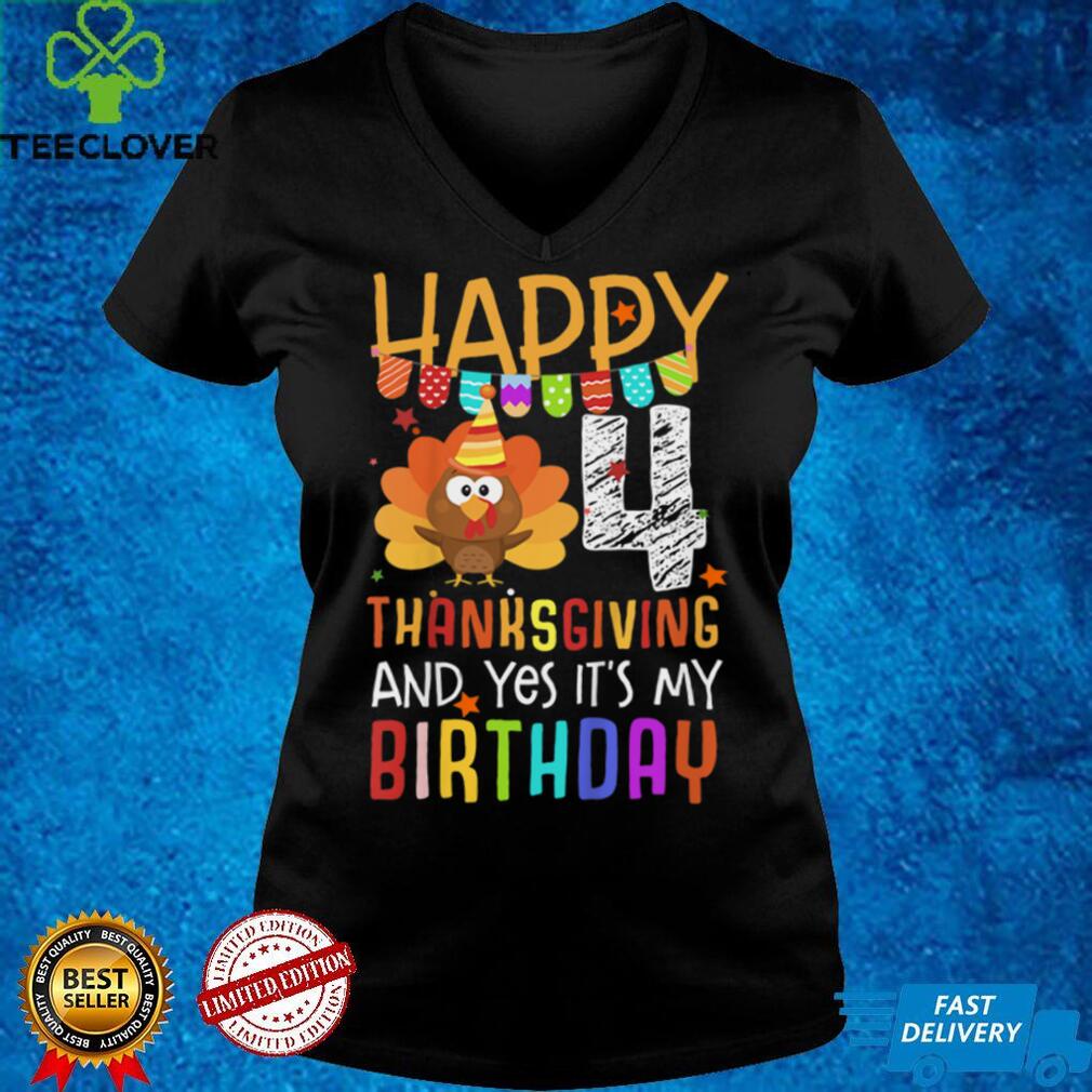 Official Kids Birthday 4 Years Old Turkey Day Happy Thanksgiving Fall Kids T Shirt Official Kids Birthday 4 Years Old Turkey Day Happy Thanksgiving Fall Kids T Shirt