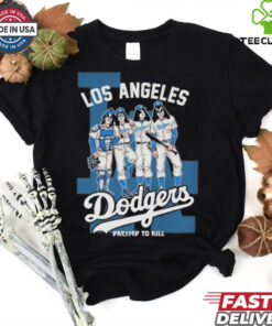 Official Kiss Band X Los Angeles Dodgers Dressed To Kill Shirt