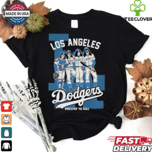 Official Kiss Band X Los Angeles Dodgers Dressed To Kill Shirt