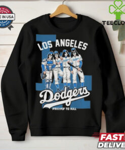 Official Kiss Band X Los Angeles Dodgers Dressed To Kill Shirt