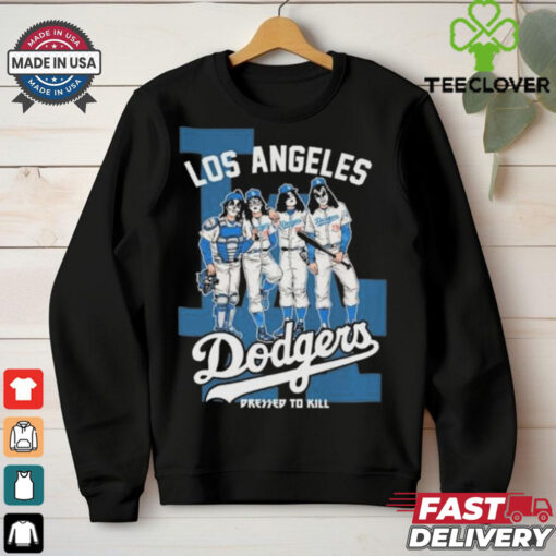 Official Kiss Band X Los Angeles Dodgers Dressed To Kill Shirt