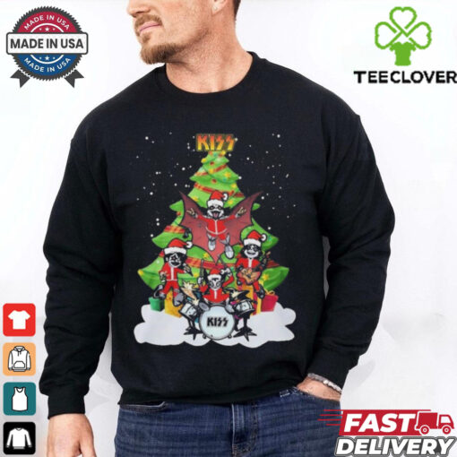 Official Kiss Brand Merry Christmas Tree 2024 Shirt