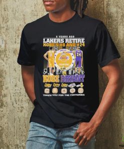 Official Kobe Bryant 6 Years Ago Lakers Retire Kobe’s #8 And #24 Thank You For The Memories Signatures Shirt