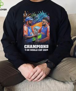 Official Kohli and Sharma India T 20 World Cup 2024 Champions shirt