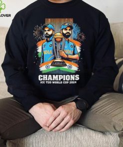 Official Kohli and Sharma Trophy ICC T20 World Cup 2024 Champions shirt