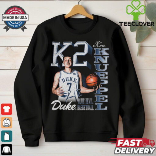 Official Kon Knueppel K2 Duke Blue Devils Basketball 90s Graphic Signature t shirt