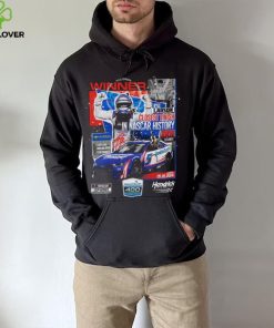 Official Kyle larson checkered flag sports black 2024 adventhealth 400 race winner shirt