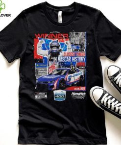 Official Kyle larson checkered flag sports black 2024 adventhealth 400 race winner shirt