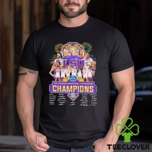 Official LSU Tigers 2024 Sec women’s basketball tournament champions signatures shirt